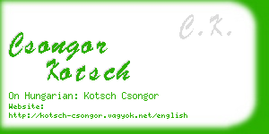 csongor kotsch business card